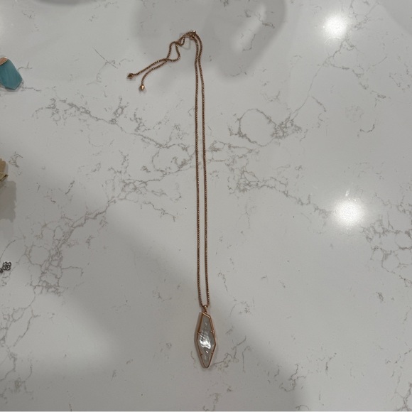 Kendra Scott Lilith Opalite Pendant Adjustable Rose Gold Tone Necklace - Picture 4 of 6